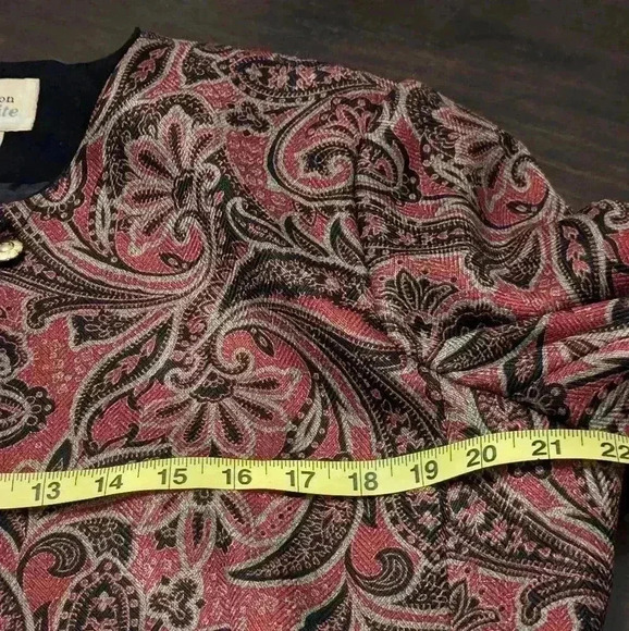 Burnt Orange Floral Cardigan Jacket Button Detail - 14 Petite - Picture 2 of 4